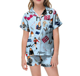 Moon Princess Sailor Guardians Wand Satin Pajama Set For Women Print Comfy Satin Sleepwear & Loungewear Pjs Printing Silky Top & Bottoms - SHESHOW - Seldom Seen Styles