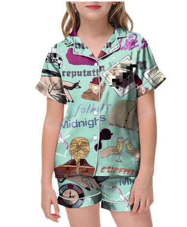 Moon Princess Sailor Guardians Wand Satin Pajama Set For Women Print Comfy Satin Sleepwear & Loungewear Pjs Printing Silky Top & Bottoms - SHESHOW - Seldom Seen Styles