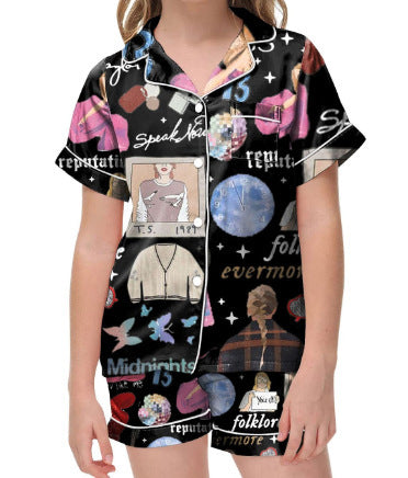 Moon Princess Sailor Guardians Wand Satin Pajama Set For Women Print Comfy Satin Sleepwear & Loungewear Pjs Printing Silky Top & Bottoms - SHESHOW - Seldom Seen Styles