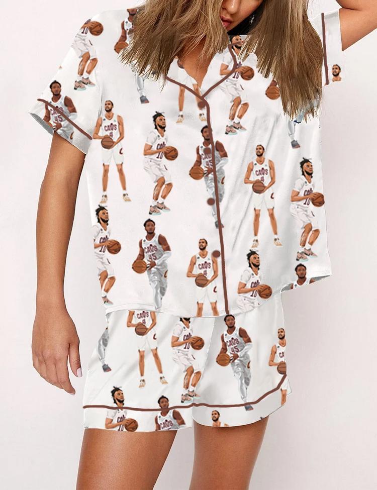 Moon Princess Sailor Guardians Wand Satin Pajama Set For Women Print Comfy Satin Sleepwear & Loungewear Pjs Printing Silky Top & Bottoms - SHESHOW - Seldom Seen Styles