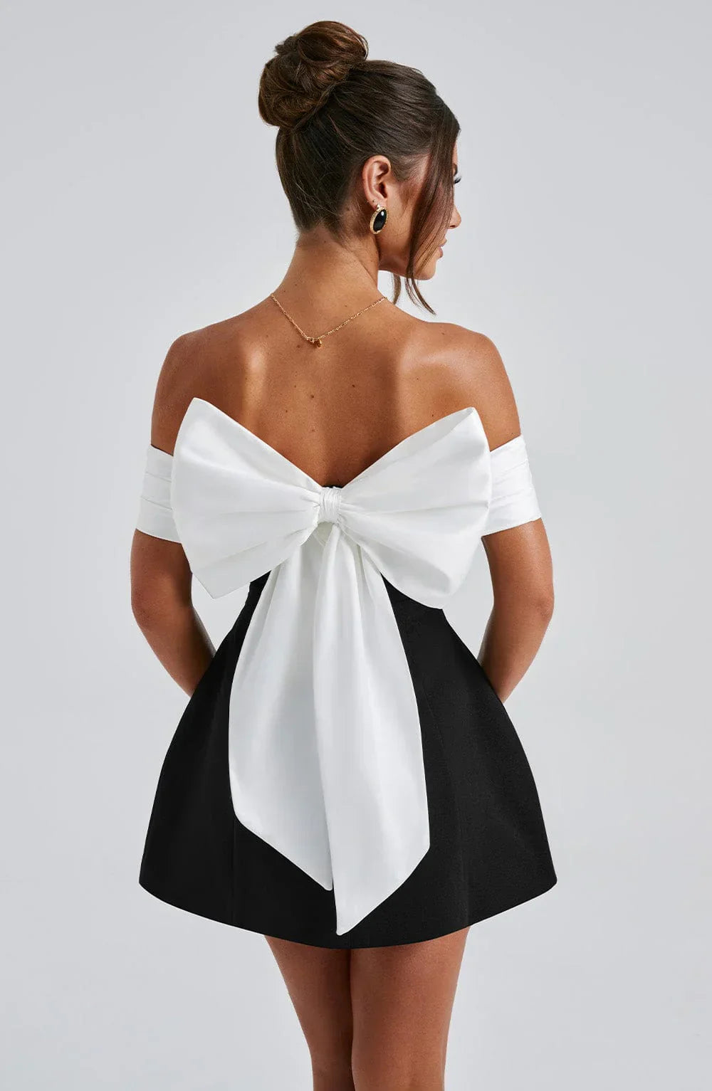 NOIR MINI DRESS - BLACK/WHITE - Seldom Seen Styles