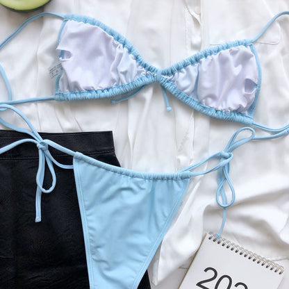 Narissa Tie Front String Bikini Set - Seldom Seen Styles