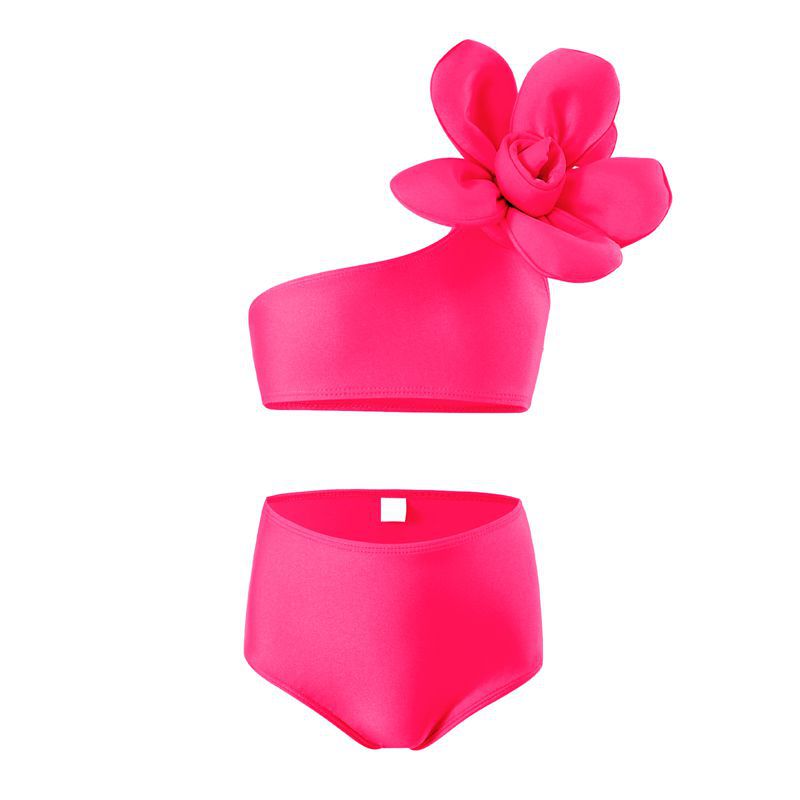 New Parent-Child Children's Swimwear Girls' Swimsuit Shiny Fabric Nylon High Elasticity Children's Two-Piece Swimsuit Girls - Seldom Seen Styles
