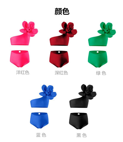 New Parent-Child Children's Swimwear Girls' Swimsuit Shiny Fabric Nylon High Elasticity Children's Two-Piece Swimsuit Girls - Seldom Seen Styles