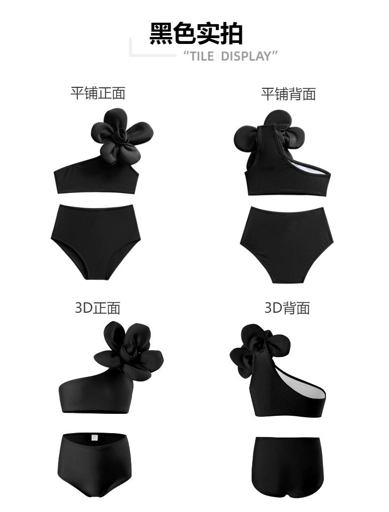 New Parent-Child Children's Swimwear Girls' Swimsuit Shiny Fabric Nylon High Elasticity Children's Two-Piece Swimsuit Girls - Seldom Seen Styles