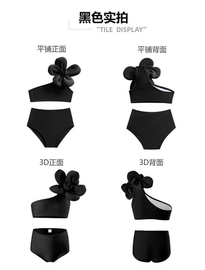 New Parent-Child Children's Swimwear Girls' Swimsuit Shiny Fabric Nylon High Elasticity Children's Two-Piece Swimsuit Girls - Seldom Seen Styles