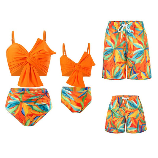 New Style Hi Fish Swimsuit Beach Parent-Child Swimwear Family Set Sun Protection Swimming Suit Beach Parent-Child Mother-Daughter Swimwear - Seldom Seen Styles