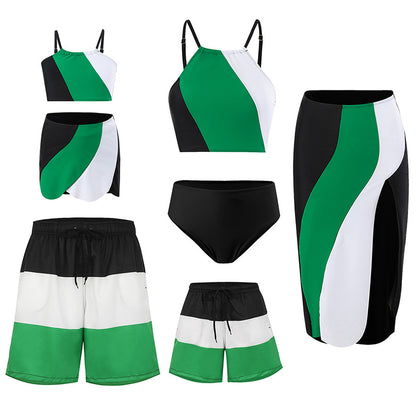 New Style Hi Fish Swimsuit Beach Parent-Child Swimwear Family Set Sun Protection Swimming Suit Beach Parent-Child Mother-Daughter Swimwear - Seldom Seen Styles