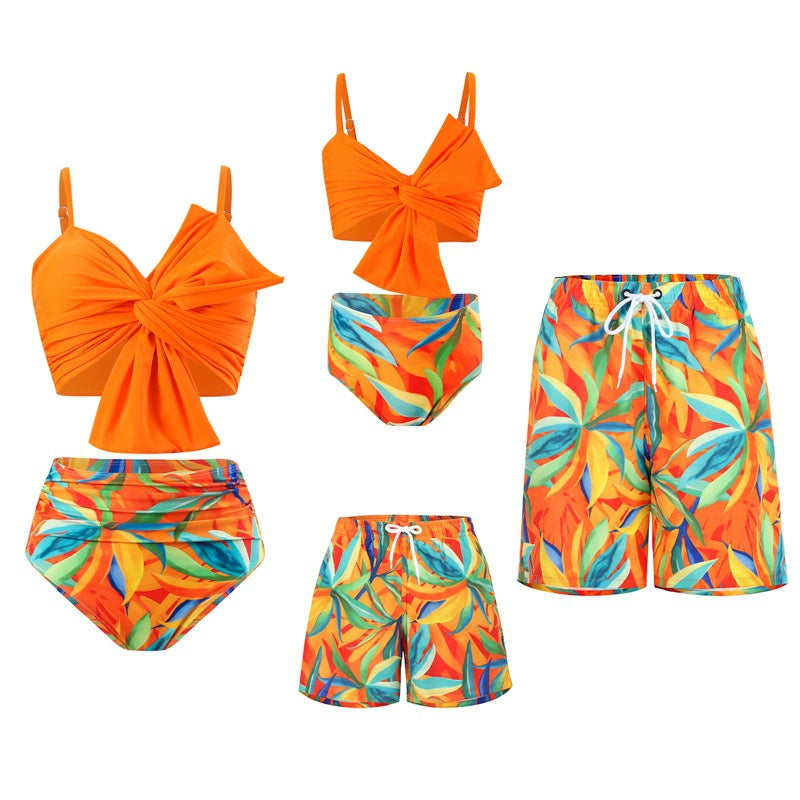New Style Hi Fish Swimsuit Beach Parent-Child Swimwear Family Set Sun Protection Swimming Suit Beach Parent-Child Mother-Daughter Swimwear - Seldom Seen Styles