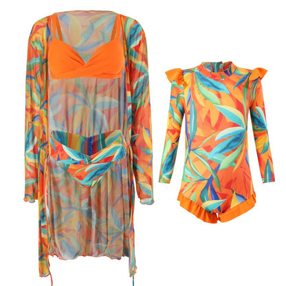 New Style Hi Fish Swimsuit Beach Parent-Child Swimwear Family Set Sun Protection Swimming Suit Beach Parent-Child Mother-Daughter Swimwear - Seldom Seen Styles