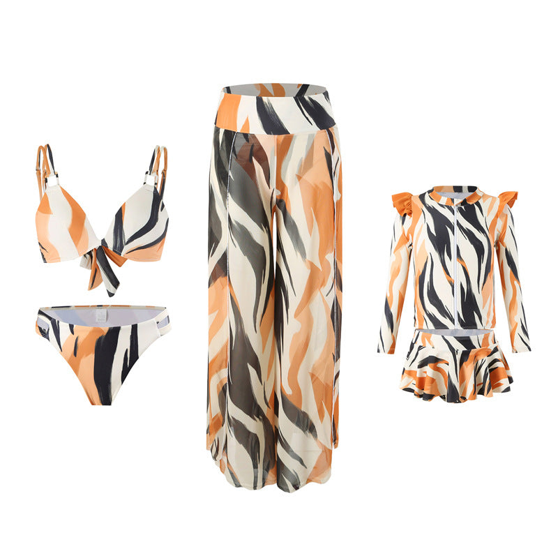 New Style Hi Fish Swimsuit Beach Parent-Child Swimwear Family Set Sun Protection Swimming Suit Beach Parent-Child Mother-Daughter Swimwear - Seldom Seen Styles