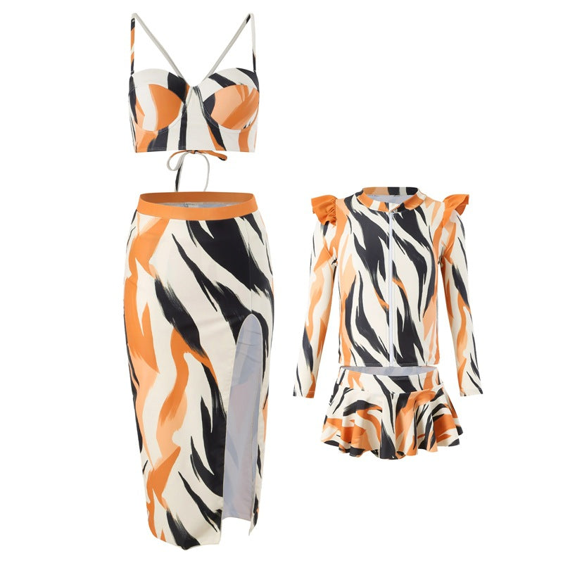 New Style Hi Fish Swimsuit Beach Parent-Child Swimwear Family Set Sun Protection Swimming Suit Beach Parent-Child Mother-Daughter Swimwear - Seldom Seen Styles