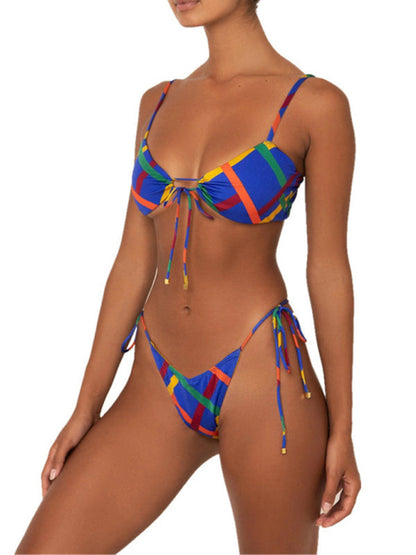 New women's solid color strappy sexy bikini - Seldom Seen Styles