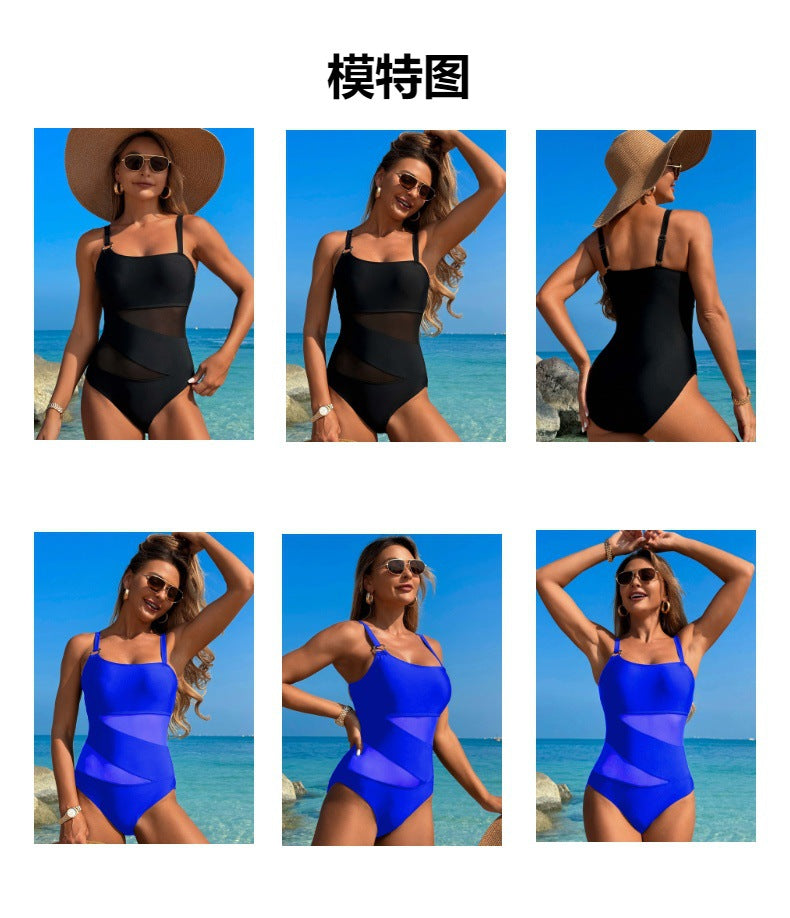 New2025Hot Spring Swimsuit for Women High-End Sexy Mesh Nylon One-Piece Swimsuit - Seldom Seen Styles