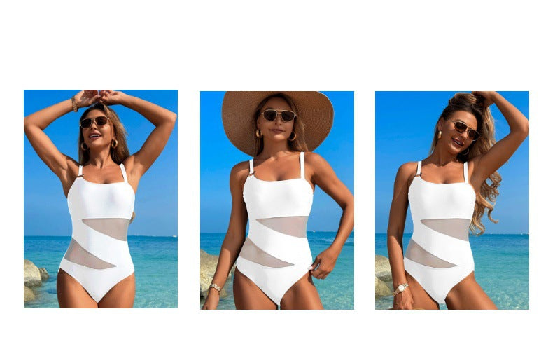 New2025Hot Spring Swimsuit for Women High-End Sexy Mesh Nylon One-Piece Swimsuit - Seldom Seen Styles