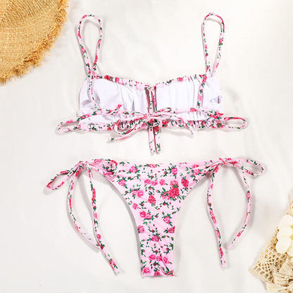 Niki Floral Print Bandeau Bikini - Seldom Seen Styles