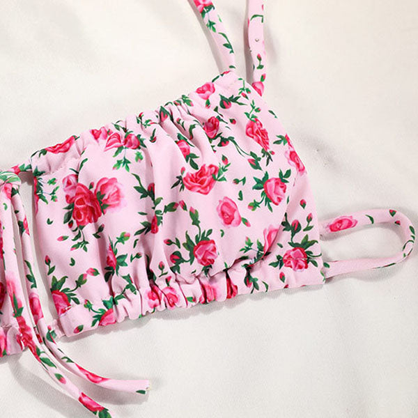 Niki Floral Print Bandeau Bikini - Seldom Seen Styles