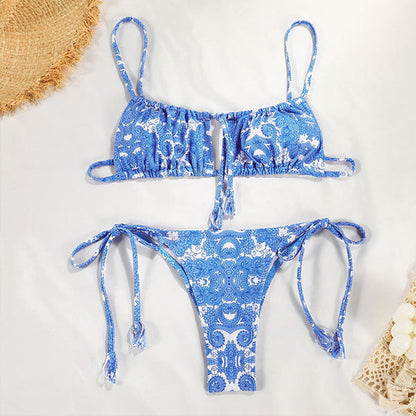 Niki Floral Print Bandeau Bikini - Seldom Seen Styles