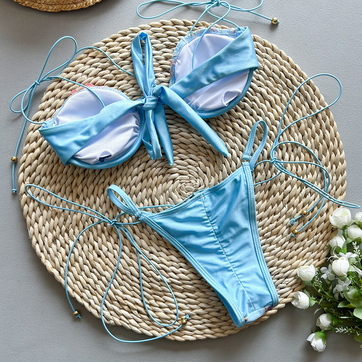 Novalee | Embroidery Split Swimsuit - Seldom Seen Styles