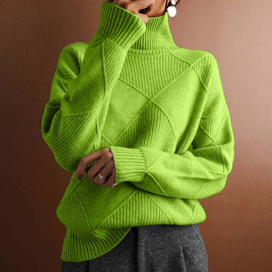 Erica | Textured Turtleneck Knit Sweater - Seldom Seen Styles
