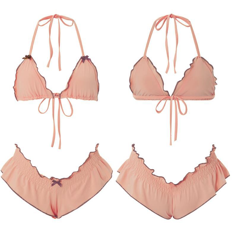 Girls flash three-point tether split swimsuit women's bikini