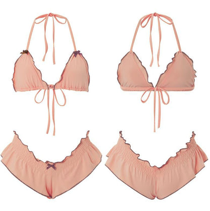 Girls flash three-point tether split swimsuit women's bikini