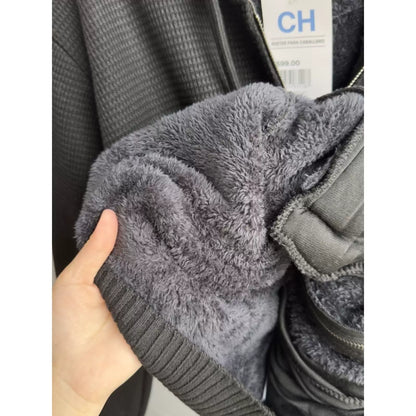 Men's Zip Up Hoodie Heavyweight Winter Sweatshirt Fleece Sherpa Lined Warm Jacket