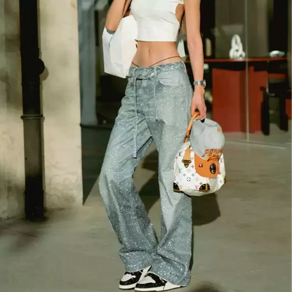 VYBES Rhinestone Baggy Pants