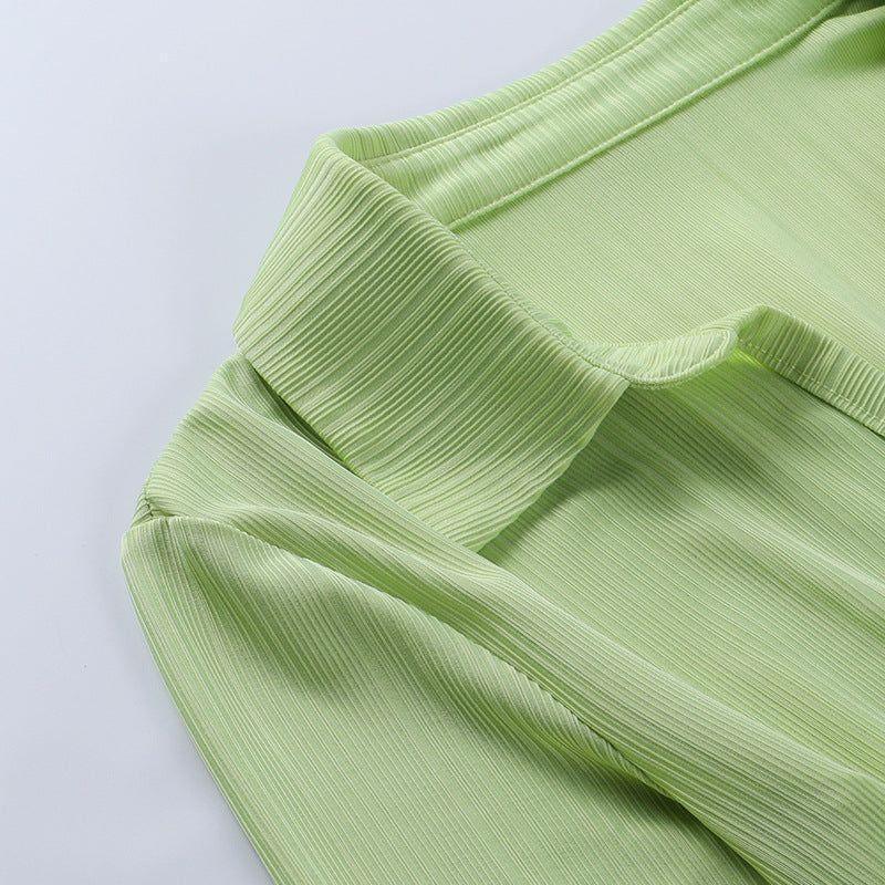 Océane Vêtements -Ophélie Ribbed Plunging V Long Sleeve Mini Dress - Seldom Seen Styles