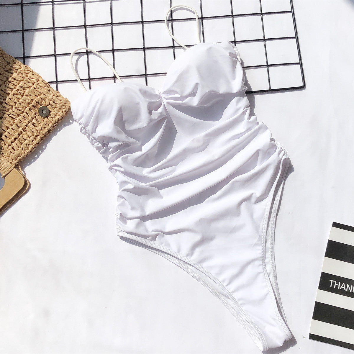 One Piece Swimsuit for Women Tummy Control Push Up 1 Piece Bathing Suits Ruched Swimwear Adjustable Straps Monokini - Seldom Seen Styles