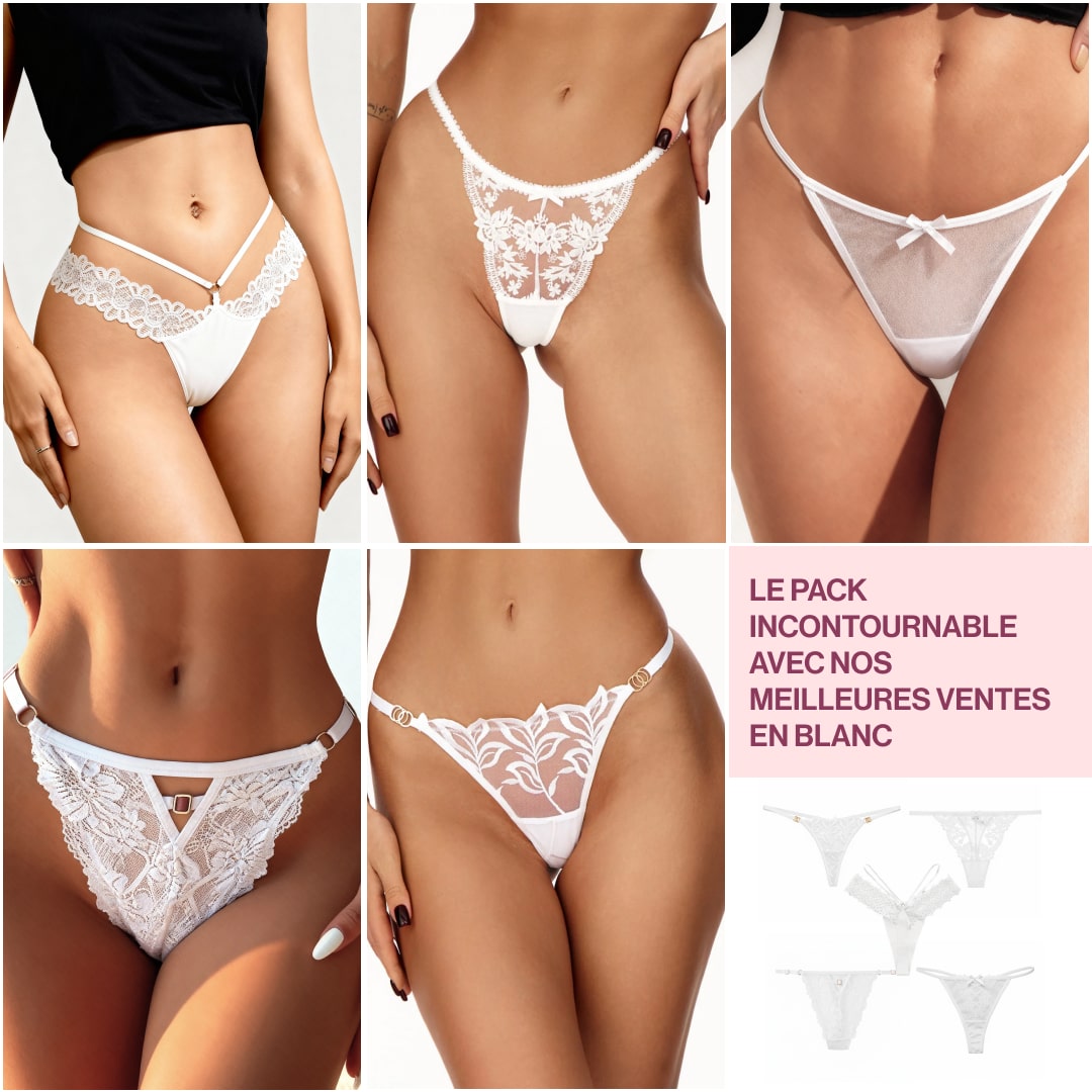 Pack 5 Strings Blanc - Offre Automne