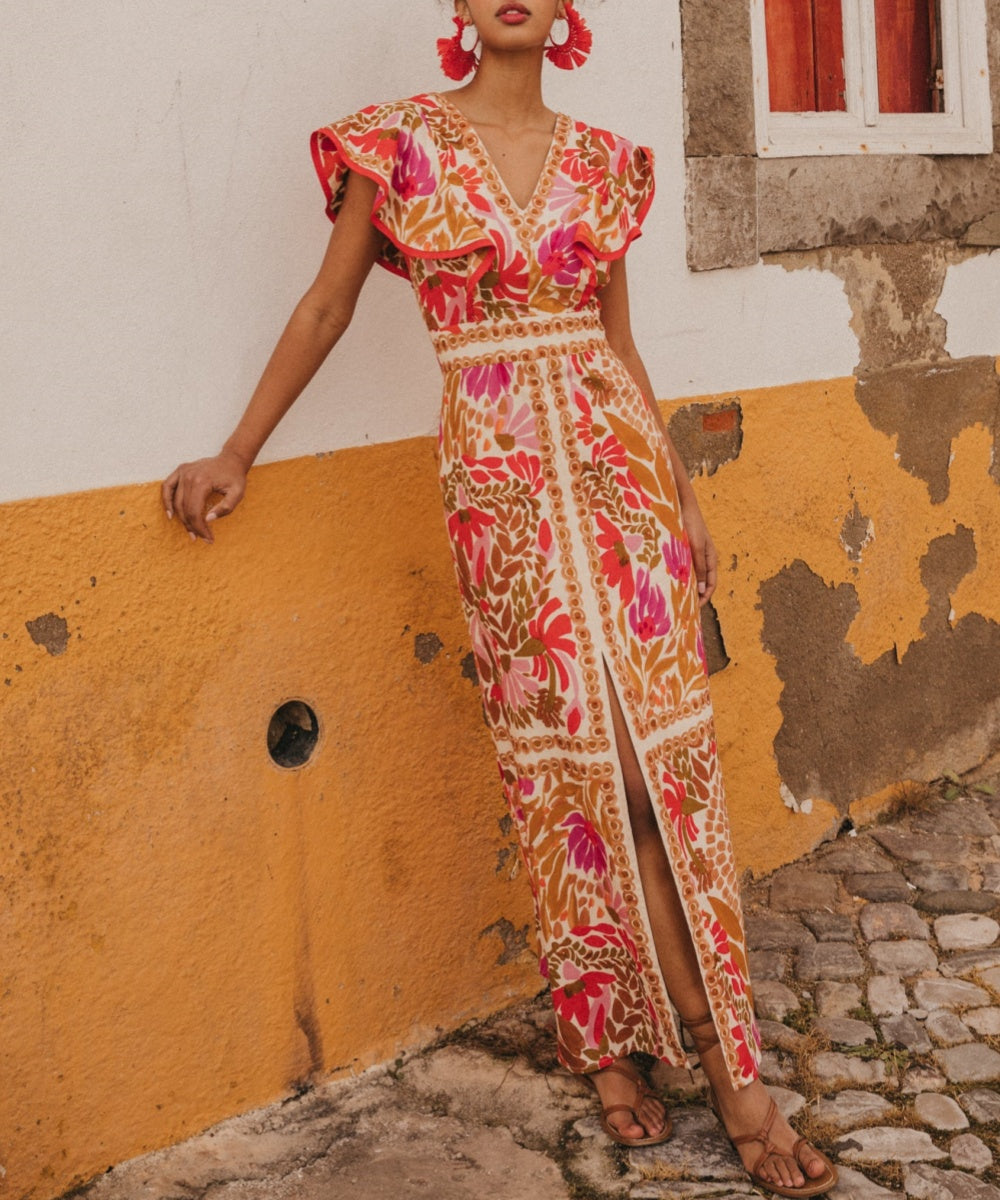 Passionate Flower Totem Maxi Dress - Seldom Seen Styles