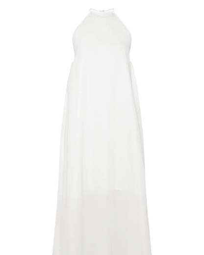 Petite White Halterneck Scoop Back Maxi Dress - Seldom Seen Styles