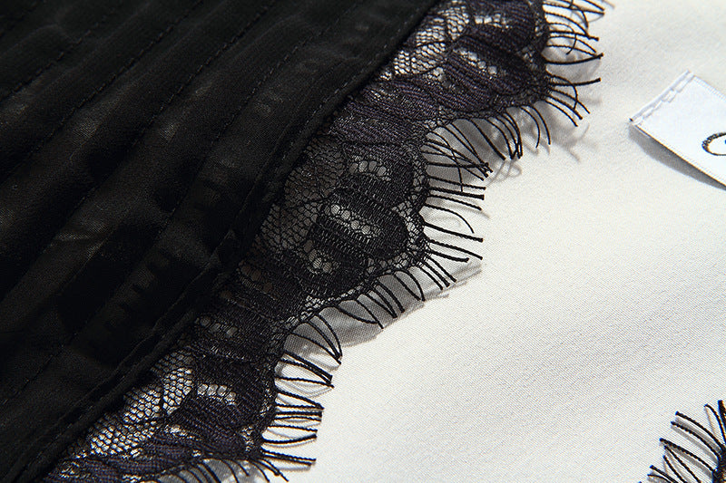 Petra V Neck Lace Midi Dress Elegant Long Sleeve Lace Embroidery Deep V Black Evening Dress - Seldom Seen Styles