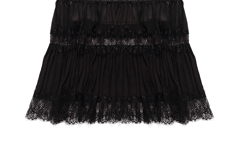 Petra V Neck Lace Midi Dress Elegant Long Sleeve Lace Embroidery Deep V Black Evening Dress - Seldom Seen Styles