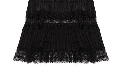 Petra V Neck Lace Midi Dress Elegant Long Sleeve Lace Embroidery Deep V Black Evening Dress - Seldom Seen Styles