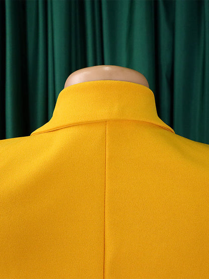 Pleated Solid Color Split-Front Tied Waist Three-Quarter Sleeves V-Neck Mini Dresses - Seldom Seen Styles