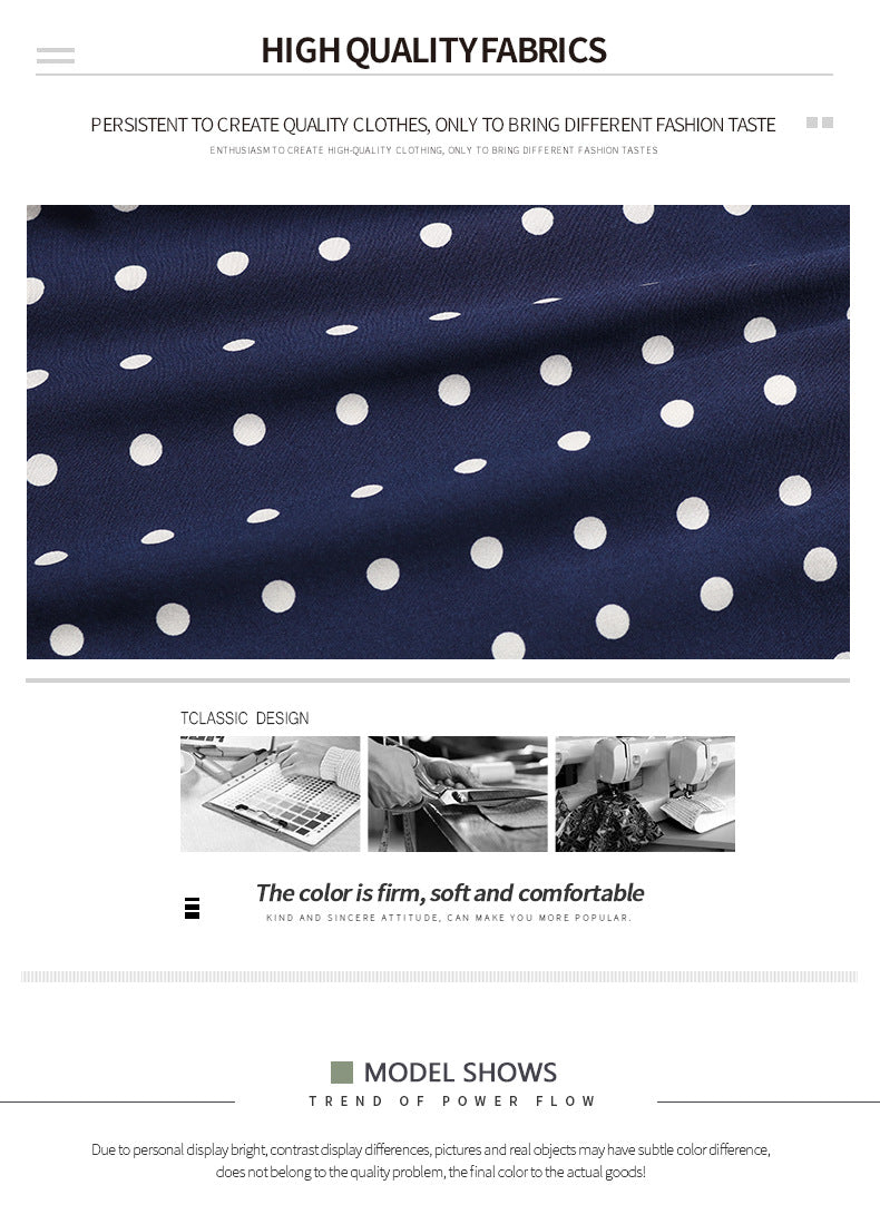 Polka Dot Dress for Women Casual Summer Midi Dress Crew Neck Short Sleeve - Seldom Seen Styles