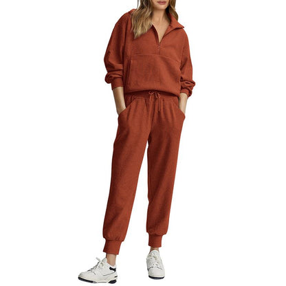 Women's 2-Piece Sweatsuits Set Long Sleeve Half Zip Pullover Sweatshirt Joggers Pants Comfy Outfits Soft Tracksuit Athletic Training Apparel with Front Pocket &amp; Elastic Waistband - Seldom Seen Styles