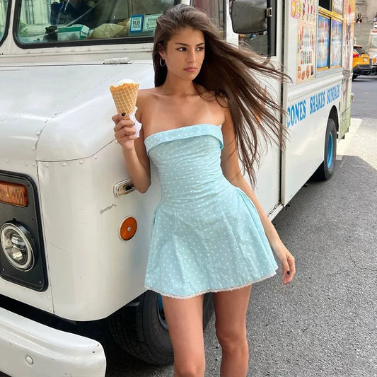 Printed Off Shoulder A-Line Gothic Mini Dress - Seldom Seen Styles