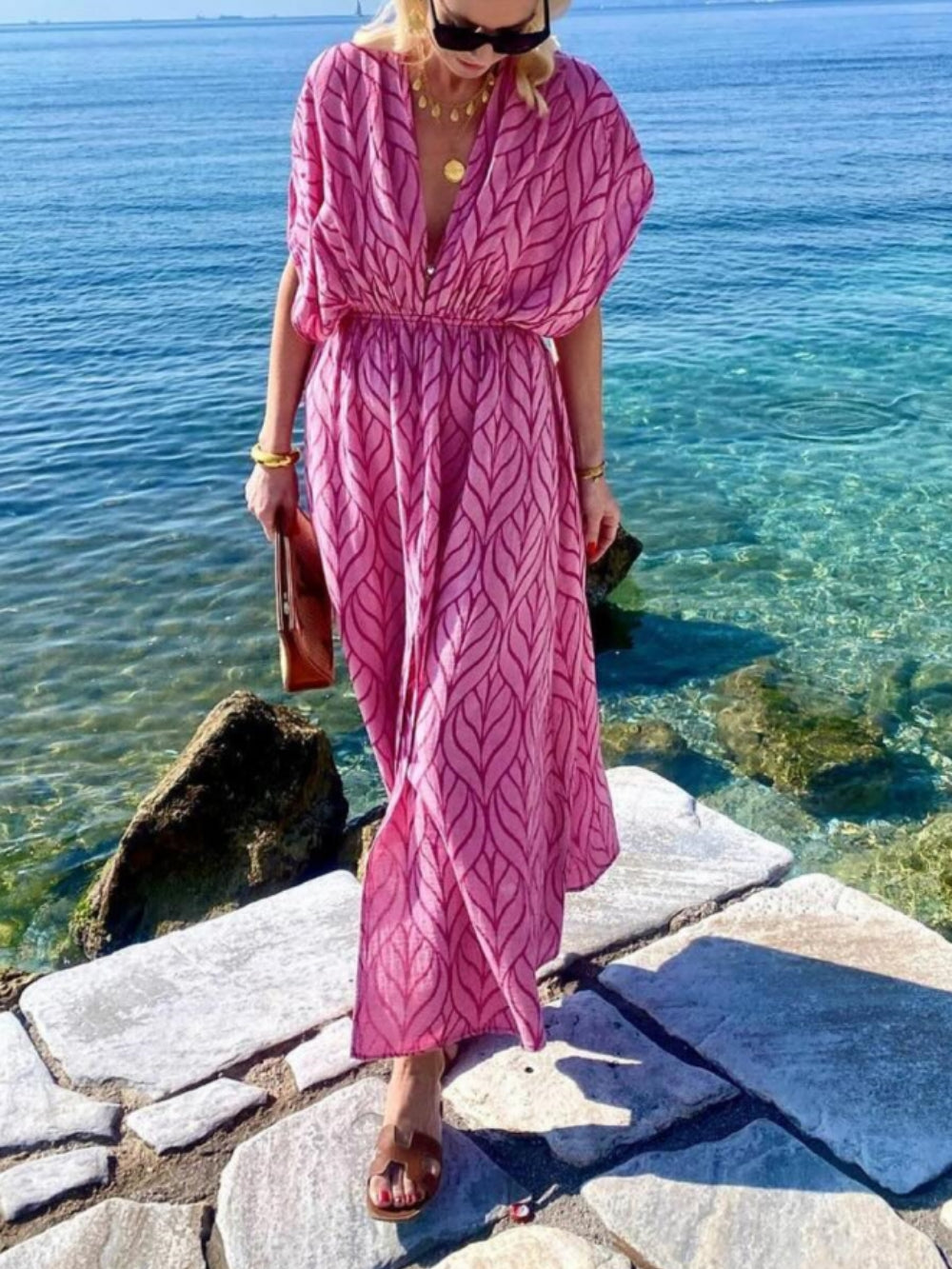 Printed Resort Maxi Dress - Seldom Seen Styles