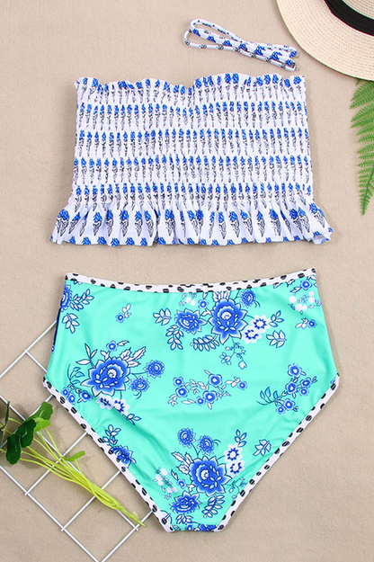 Floral Print High Waist Bikini Set - Seldom Seen Styles