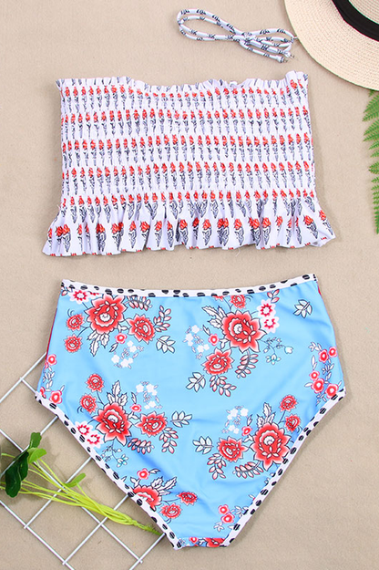 Floral Print High Waist Bikini Set - Seldom Seen Styles