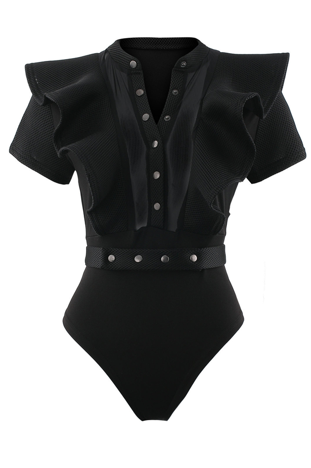 Goth Sissy Party Ruffle Bodysuit - Seldom Seen Styles