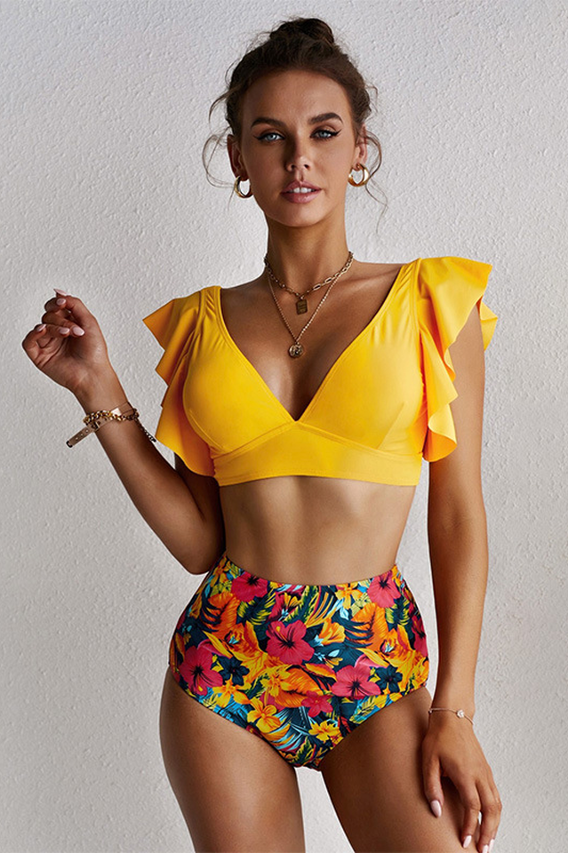 High Waist Push-Up Swimsuit - Seldom Seen Styles