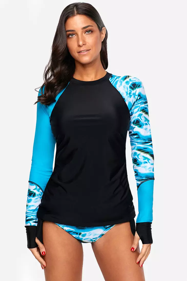 Vansa Printed Long Sleeve Swimsuit Set - Seldom Seen Styles