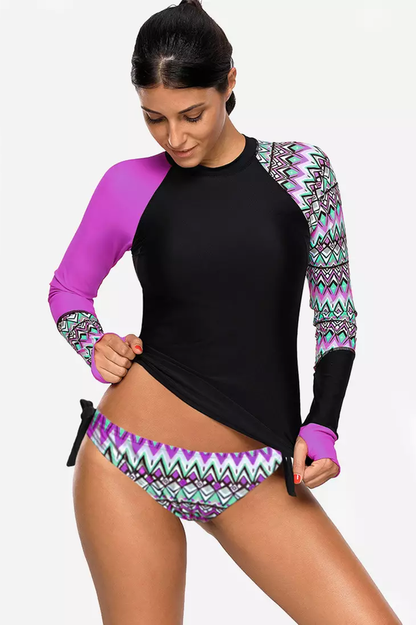 Vansa Printed Long Sleeve Swimsuit Set - Seldom Seen Styles