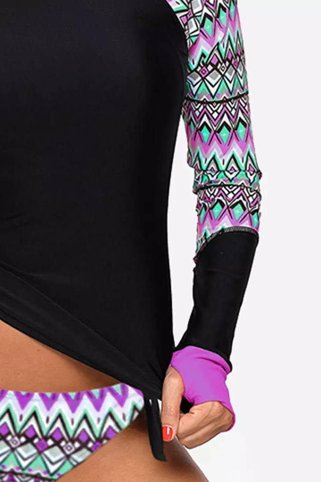 Vansa Printed Long Sleeve Swimsuit Set - Seldom Seen Styles