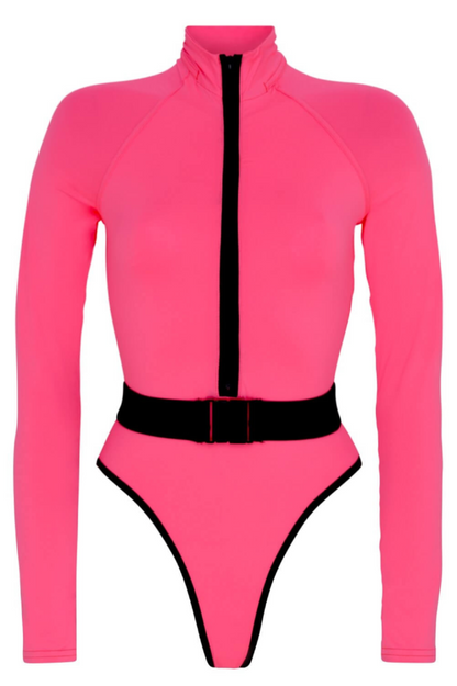 Surf-Up Neon Belted Swimsuit - Seldom Seen Styles