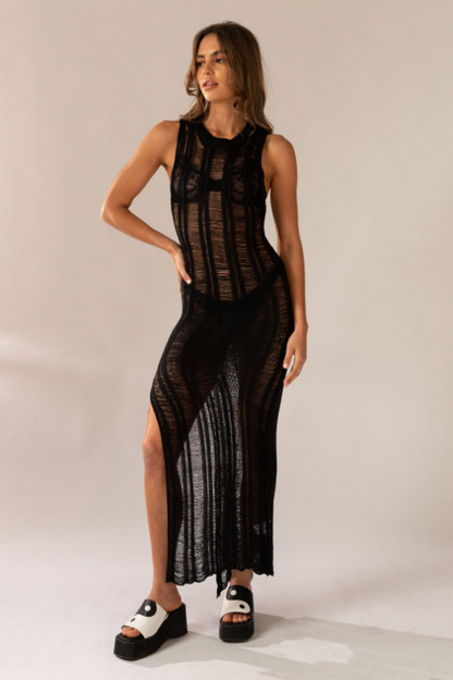 Perri Ladder Knit Maxi Dress - Seldom Seen Styles